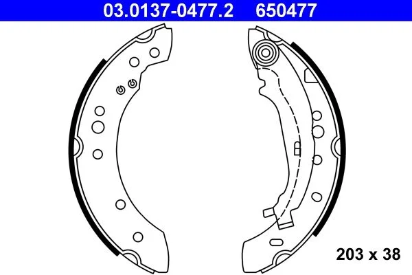Brake Shoe Set ATE 03.0137-0477.2