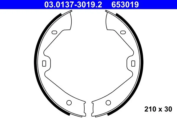 Sada brzdových čeľustí, parkovacia brzda ATE 03.0137-3019.2