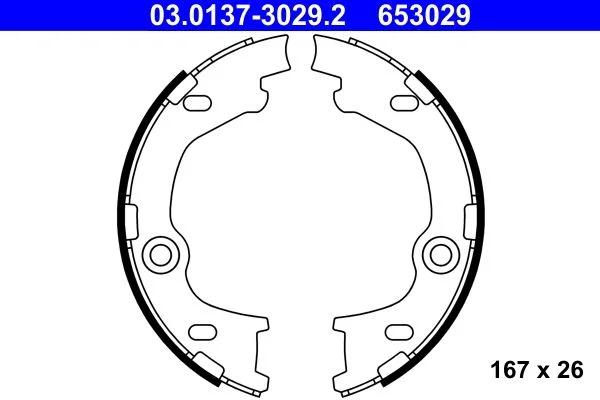 Brake Shoe Set, parking brake ATE 03.0137-3029.2