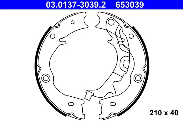 Sada brzdových čeľustí, parkovacia brzda ATE 03.0137-3039.2
