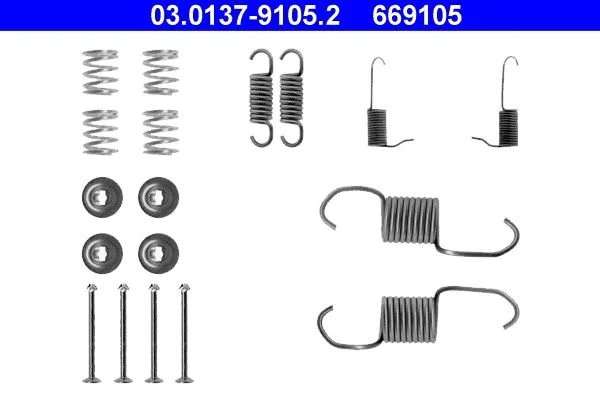 Accessory Kit, brake shoes ATE 03.0137-9105.2