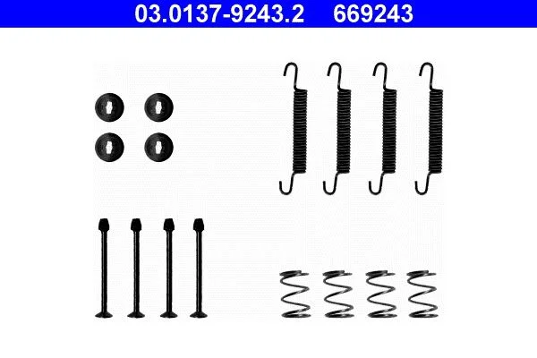 Accessory Kit, parking brake shoes ATE 03.0137-9243.2