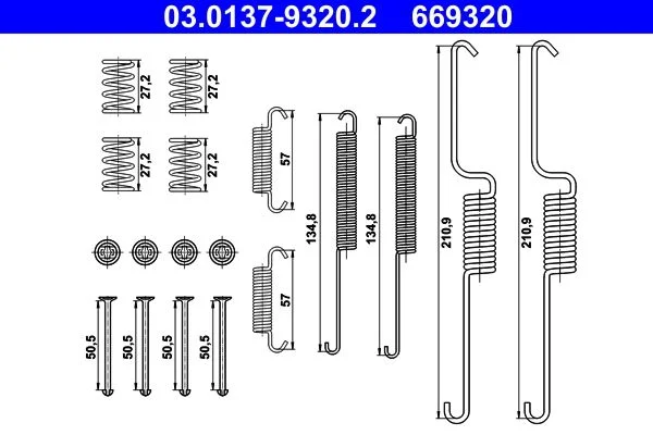 Accessory Kit, brake shoes ATE 03.0137-9320.2