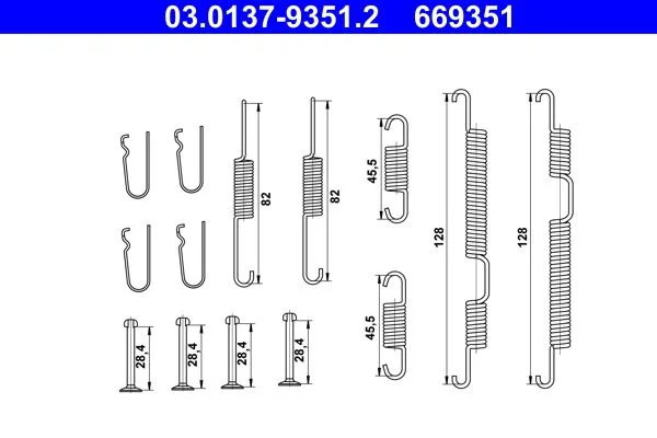 Accessory Kit, brake shoes ATE 03.0137-9351.2
