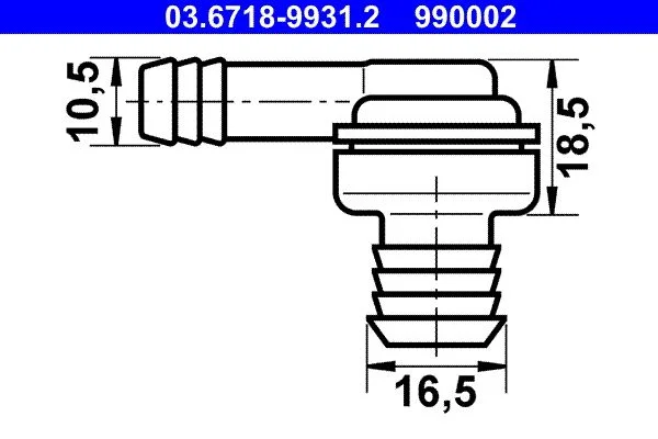 Spojovací diel, podtlaková hadica ATE 03.6718-9931.2
