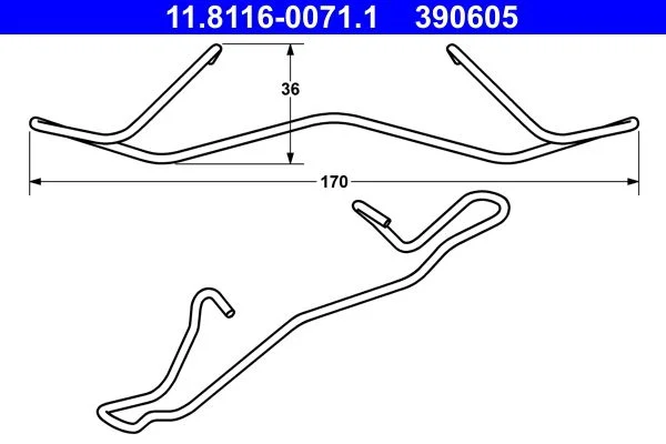 Pružina, brzdový strmeň ATE 11.8116-0071.1