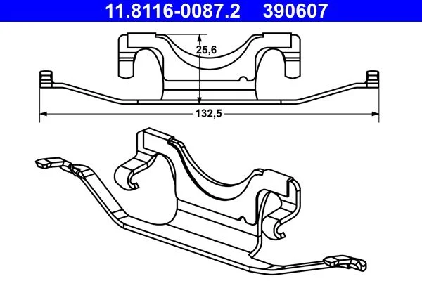 Spring, brake caliper ATE 11.8116-0087.2