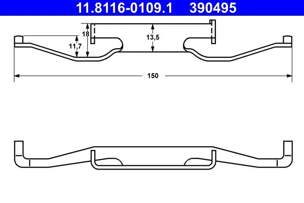 Spring, brake caliper ATE 11.8116-0109.1