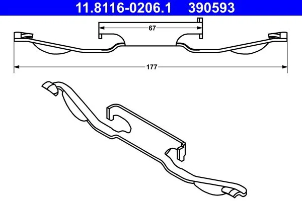Spring, brake caliper ATE 11.8116-0206.1