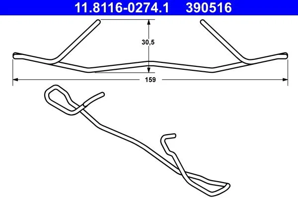 Pružina, brzdový strmeň ATE 11.8116-0274.1