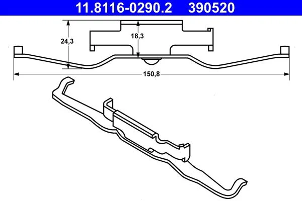 Spring, brake caliper ATE 11.8116-0290.2