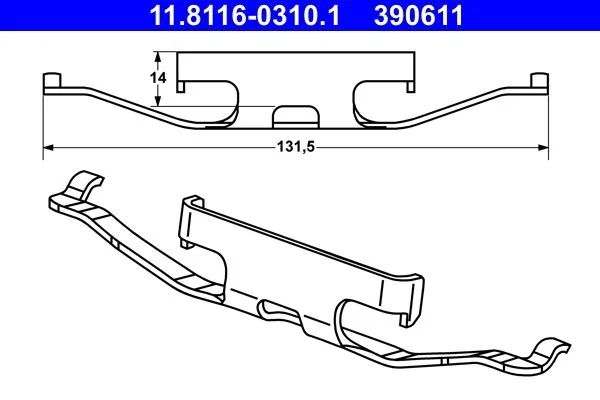 Spring, brake caliper ATE 11.8116-0310.1