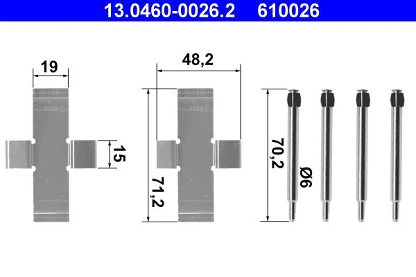 Accessory Kit, disc brake pad ATE 13.0460-0026.2