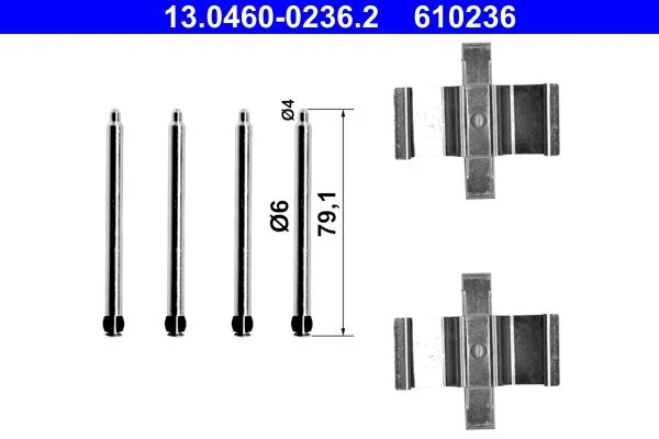 Accessory Kit, disc brake pad ATE 13.0460-0236.2