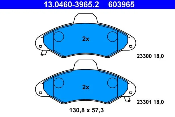 Brake Pad Set, disc brake ATE 13.0460-3965.2