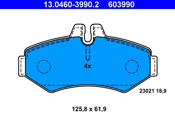 Sada brzdových platničiek, kotúčová brzda ATE 13.0460-3990.2