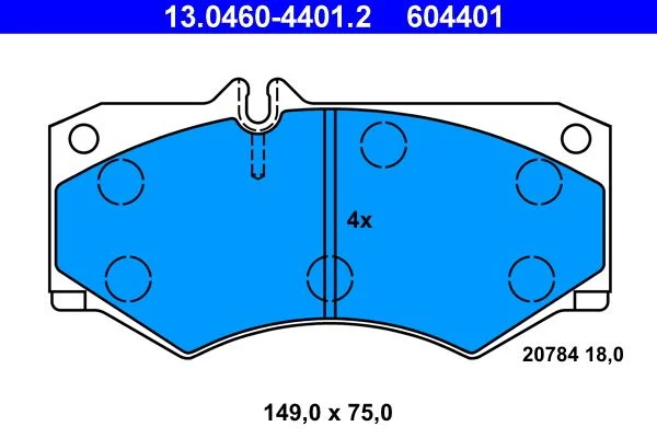 Sada brzdových platničiek, kotúčová brzda ATE 13.0460-4401.2