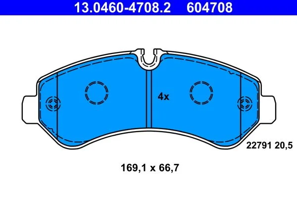 Brake Pad Set, disc brake ATE 13.0460-4708.2