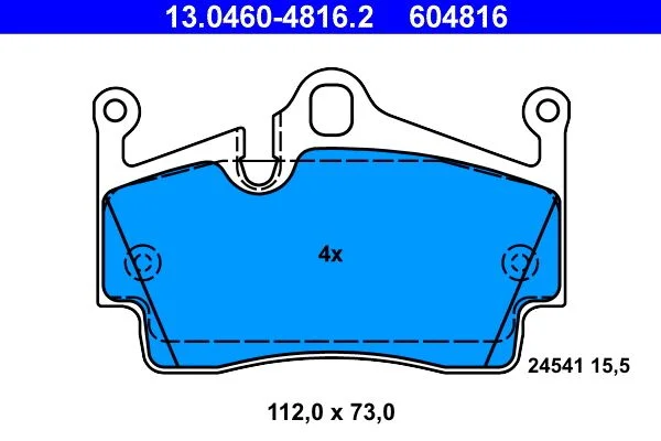 Brake Pad Set, disc brake ATE 13.0460-4816.2