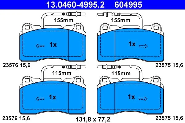 Brake Pad Set, disc brake ATE 13.0460-4995.2