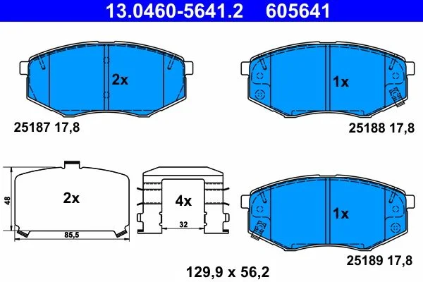 Brake Pad Set, disc brake ATE 13.0460-5641.2