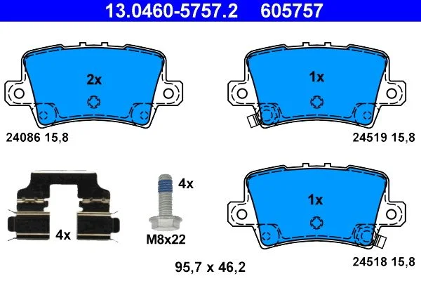 Brake Pad Set, disc brake ATE 13.0460-5757.2