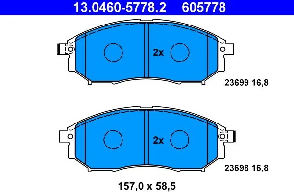 Brake Pad Set, disc brake ATE 13.0460-5778.2