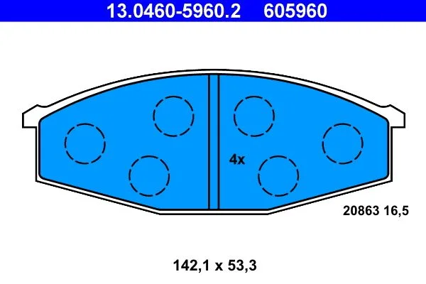 Brake Pad Set, disc brake ATE 13.0460-5960.2