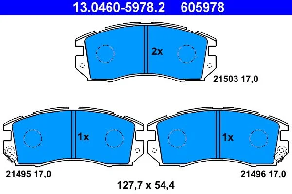 Brake Pad Set, disc brake ATE 13.0460-5978.2