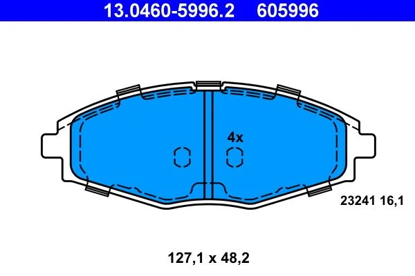 Brake Pad Set, disc brake ATE 13.0460-5996.2