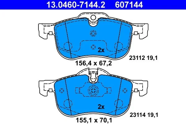 Brake Pad Set, disc brake ATE 13.0460-7144.2