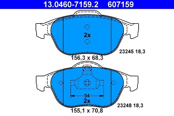 Brake Pad Set, disc brake ATE 13.0460-7159.2