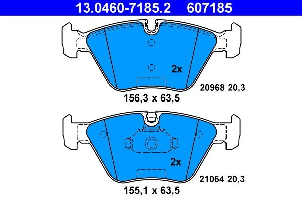 Brake Pad Set, disc brake ATE 13.0460-7185.2