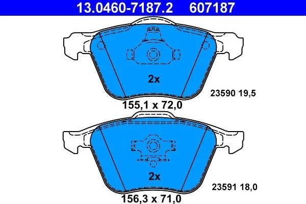 Brake Pad Set, disc brake ATE 13.0460-7187.2