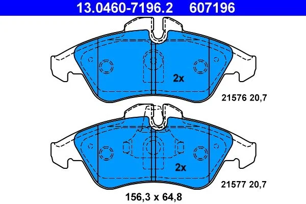 Brake Pad Set, disc brake ATE 13.0460-7196.2