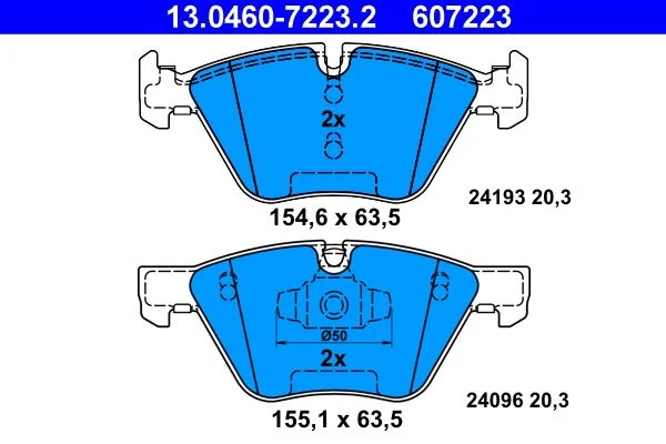 Brake Pad Set, disc brake ATE 13.0460-7223.2