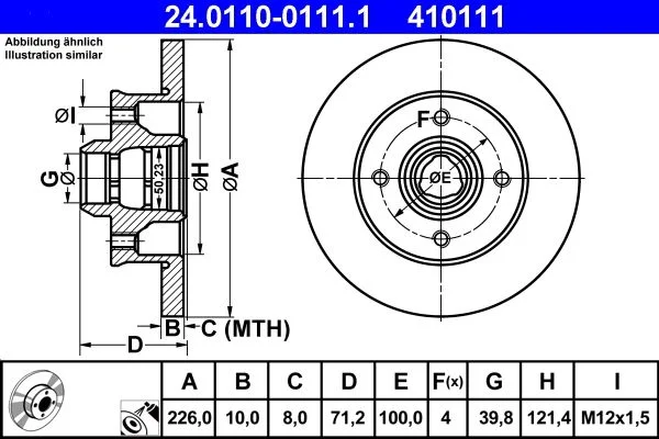 Brake Disc ATE 24.0110-0111.1