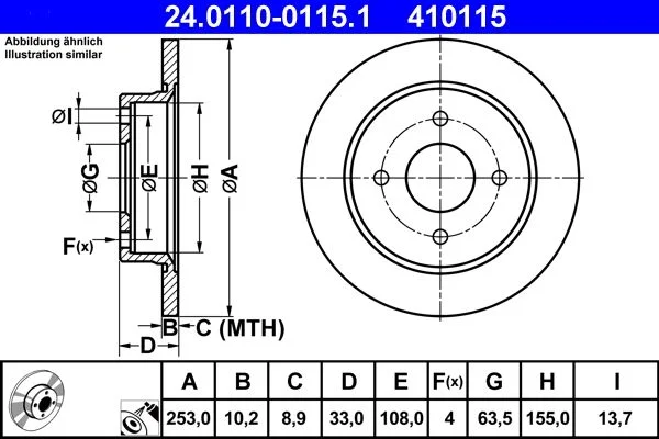 Brake Disc ATE 24.0110-0115.1