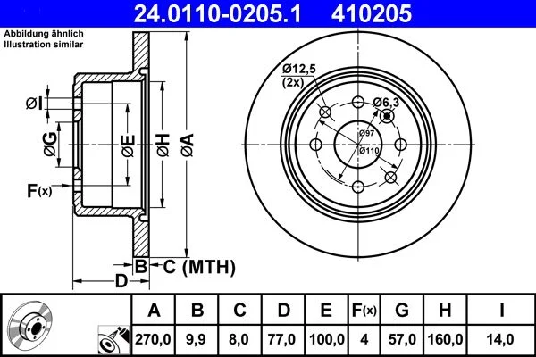Brake Disc ATE 24.0110-0205.1