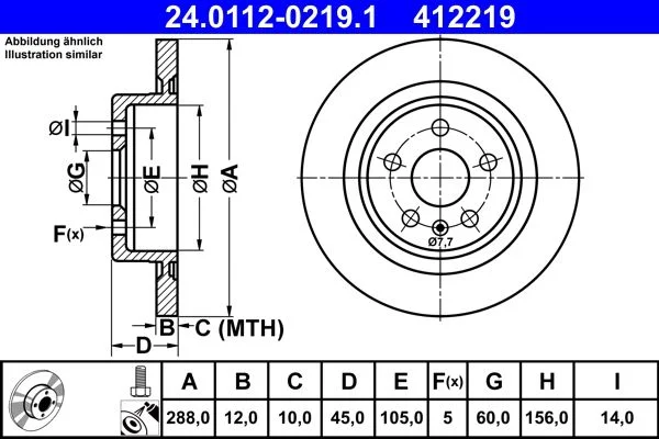 Brake Disc ATE 24.0112-0219.1