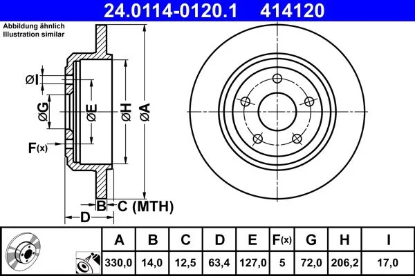 Brake Disc ATE 24.0114-0120.1