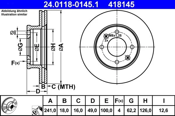 Brake Disc ATE 24.0118-0145.1