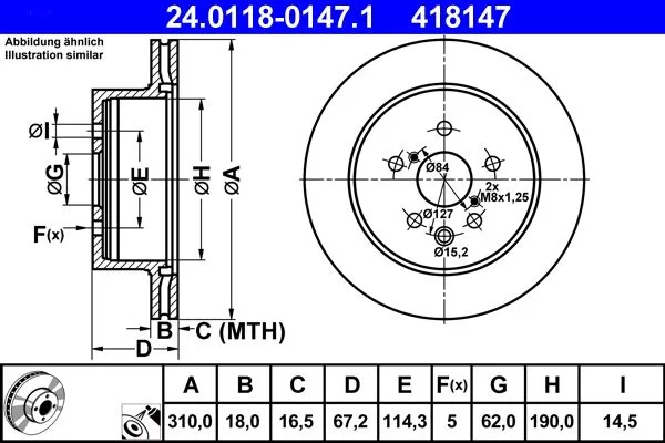 Brake Disc ATE 24.0118-0147.1
