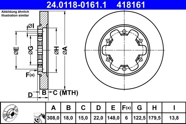 Brake Disc ATE 24.0118-0161.1
