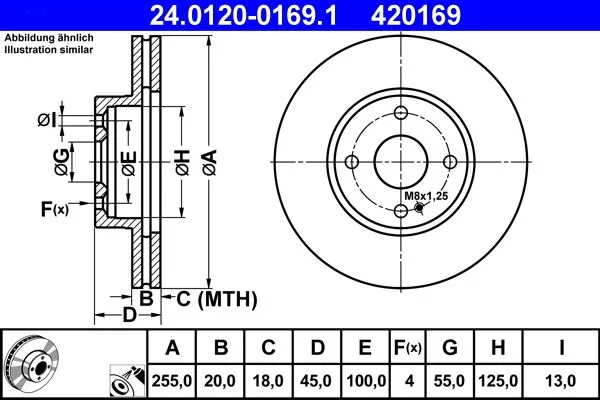 Brake Disc ATE 24.0120-0169.1
