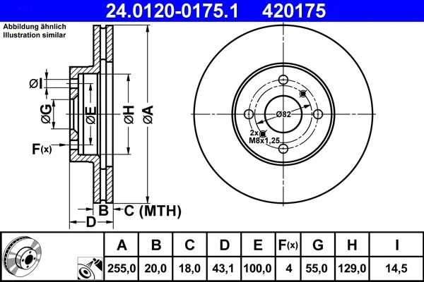 Brzdový kotúč ATE 24.0120-0175.1