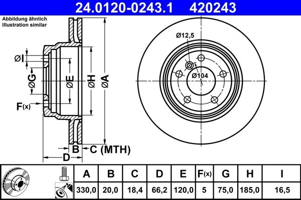 Brake Disc ATE 24.0120-0243.1