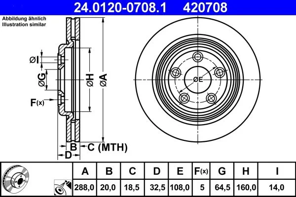 Brake Disc ATE 24.0120-0708.1