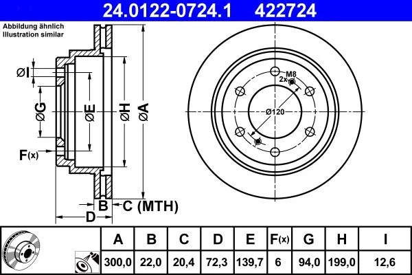Brake Disc ATE 24.0122-0724.1