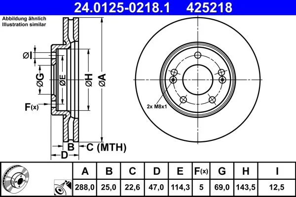 Brake Disc ATE 24.0125-0218.1